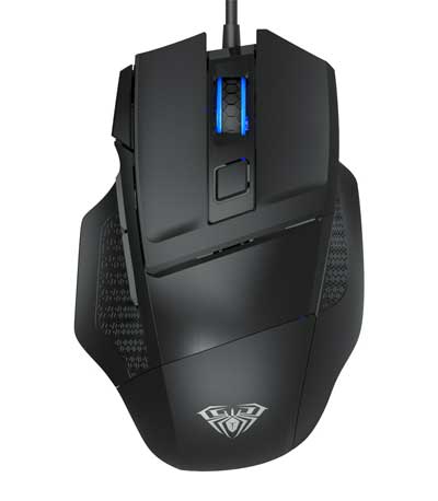 AULA ενσύρματο gaming ποντίκι Mountain S12, 7 πλήκτρα, RGB, μαύρο