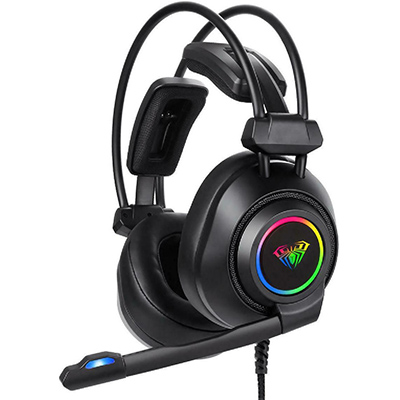 AULA gaming headset Mountain S600, RGB, USB, 50mm, μαύρο