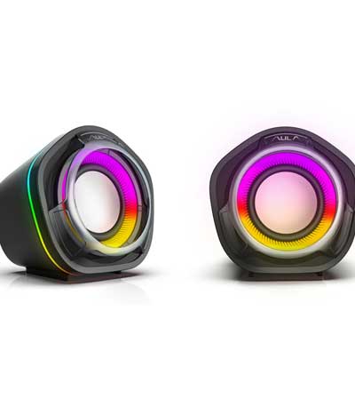 AULA gaming ηχεία N-107, 2x 3W, RGB, USB/3.5mm, μαύρα
