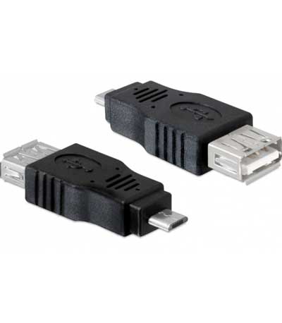 POWERTECH Adapter USB 2.0 Female σε USB Micro, Black
