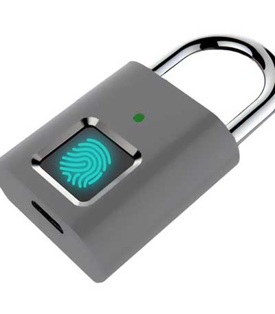 Λουκέτο ασφαλείας με fingerprint CTL-0022, 50mm, μεταλλικό, ασημί