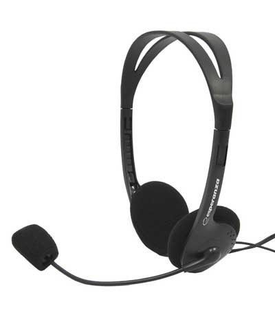 ESPERANZA Headphones με μικρόφωνο Scherzo EH102, 2x 3.5mm, 2.5m, μαύρα