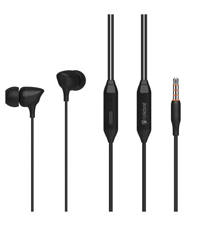 CELEBRAT earphones με μικρόφωνο G7, 3.5mm, 1.2m, μαύρα