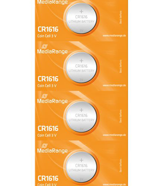 MEDIARANGE Μπαταρία λιθίου κουμπιά 3v CR1616 - Συσ.5 τμχ