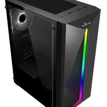 POWERTECH Gaming case PT-848, tempered glass, 80mm fan, PSU 500W PT-864