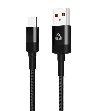 POWERTECH Καλώδιο USB σε USB-C eco round PTR-0081, copper, 1m, μαύρο