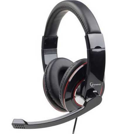 GEMBIRD STEREO HEADSET GLOSSY BLACK