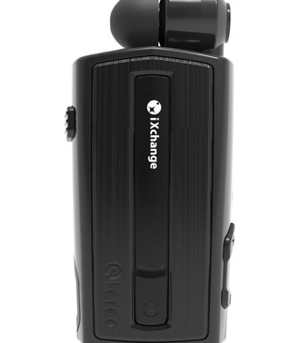Retractable Bluetooth Headset with vibrator iXchange UA28FZV Black