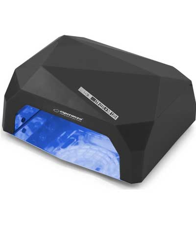 Esperanza EBN002K Επαγγελματικό Φουρνάκι Νυχιών με 12 Λάμπες UV και CCFL για Ημιμόνιμο μανικιούρ - πεντικιούρ και Τζελ 36W, Onyx