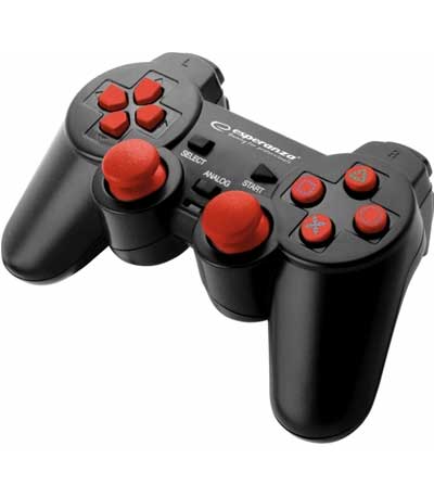ESPERANZA EGG106R CORSAIR VIBRATION GAMEPAD FOR PC / PS2 / PS3 BLACK/RED