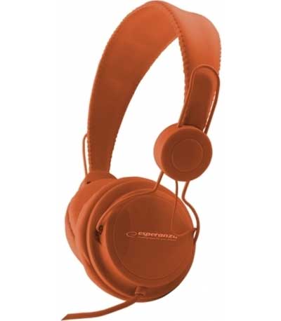 Esperanza EH148O Stereo Hedaphones With Volume Control Orange