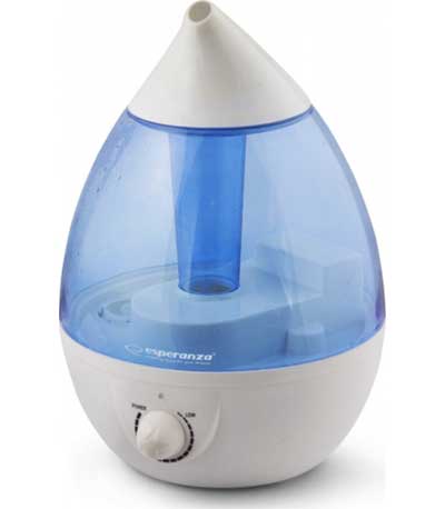 Esperanza EHA005 Υγραντήρας Cool V Apor 2,6L με LED φωτισμό και 3 επίπεδα ύγρανσης σε λευκό-γαλάζιο χρώμα