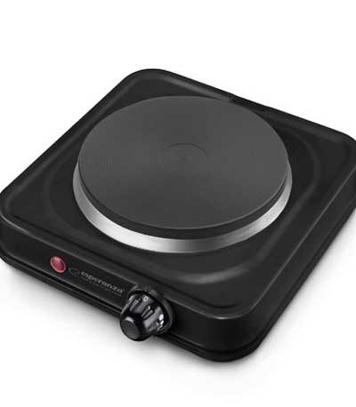 Esperanza Ηλεκτρική Εστία Electric Hot Plate St. Helens 1000W - Μαύρο EKH003K