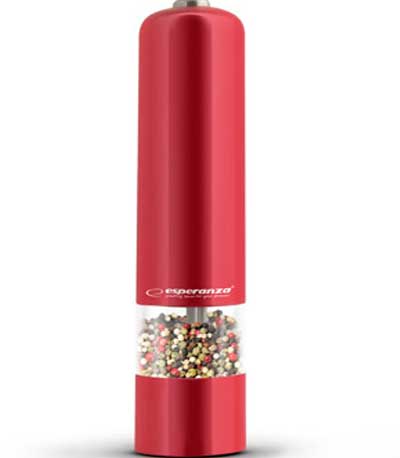 Esperanza Ηλεκτρικός Μύλος Μπαχαρικών με Φωτισμό LED PEPPER GRINDER Malabar - Red EKP001R
