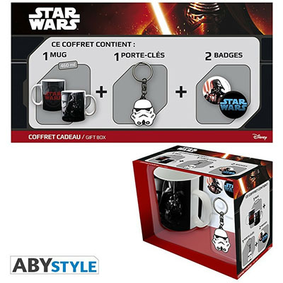 STAR WARS - DARTH VADER 460ml MUG + TROOPER KEYCHAIN + 2 BADGES GIFT BOX (ABYPCK054