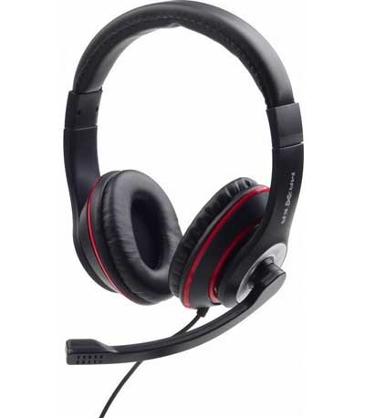 MAXTER HEADSET ΜΑΥΡΟ/ΚΟΚΚΙΝΟ MHS-003