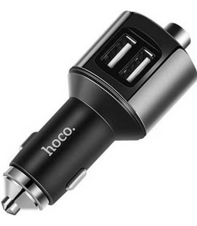 HOCO E19 Bluetooth FM Transmitter Smart με 2 USB Θύρες Γκρι