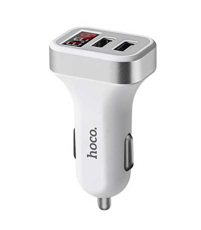 HOCO Z3 2USB LCD CAR CHARGER ΛΕΥΚΟ