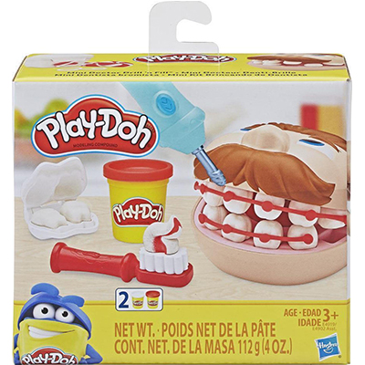 Hasbro Play-Doh Πλαστελίνη - Παιχνίδι Mini Doctor Drill 'n Fill Dentist για 3+ Ετών, 2τμχ (E4919EU4
