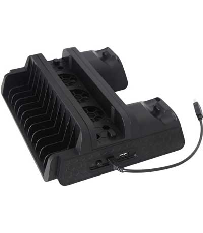 Dobe Cooling Fan Game Storage Slots Game Controller Charging Dock For PS4 SLIM and PRO (TP4-882)