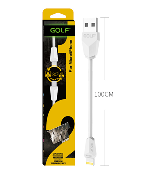 GOLF Καλώδιο Diamond USB 2.0V σε διπλής όψεως Micro/iPhone, 1m, White