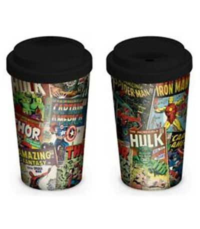 Marvel Comics - Retro - Double Wall Ceramic Travel Mug With Silicon Lid (MGT23763)