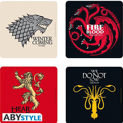 ABYstyle GAME OF THRONES - Set 4 Coasters - Houses (ABYCOS002)