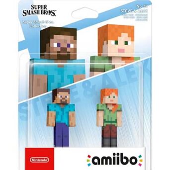 Amiibo Super Smash Bros Steve and Alex 2 In1