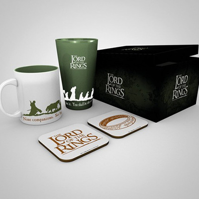 GB Eye LORD OF THE RINGS Giftbox - Pint, Ceramic mug & 2 coasters,Glass - Fellowship