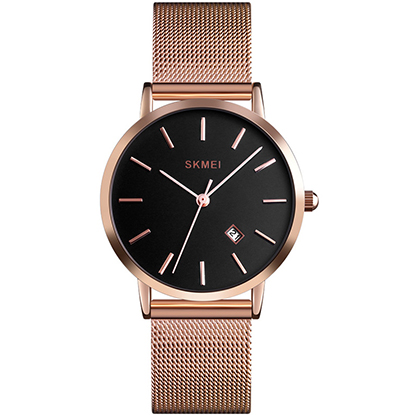 SKMEI γυναικείο ρολόι 1530RG μεταλλικό μπρασελέ, 33mm, 3 ATM, ροζ χρυσό