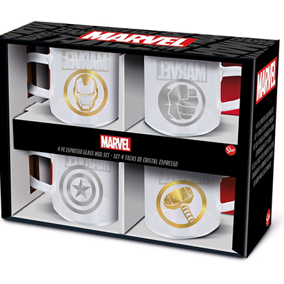 Stor MARVEL - Set of 4 Espresso Glass Mug - 100 ml