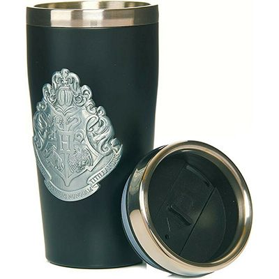 Paladone Hogwarts Metal Badge Κούπα Με Καπάκι Μεταλλική Μαύρη 450ml (PP6723HP)