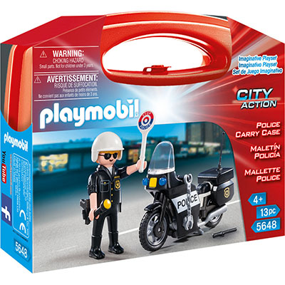Playmobil City Action Βαλιτσάκι Αστυνόμος με Μοτοσικλέτα για 4+ ετών 5648
