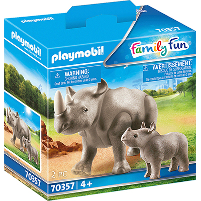 Playmobil Family Fun: Ρινόκερος με το μικρό του για 4+ ετών (70357)