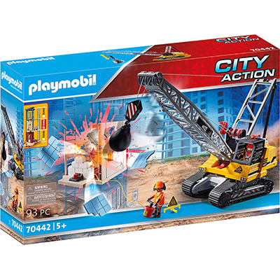Playmobil Γερανός Κατεδάφισης Με Ερπύστριες Και Δομικά Στοιχεία για 5+ ετών 70442