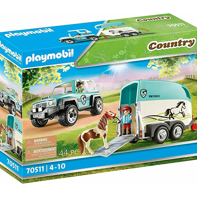 Playmobil Country Όχημα Με Τρέιλερ Μεταφοράς Πόνυ 70511