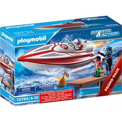 Playmobil Sports & Action Αγωνιστικο Ταχυπλοο Σκαφος με Μοτερ 70744