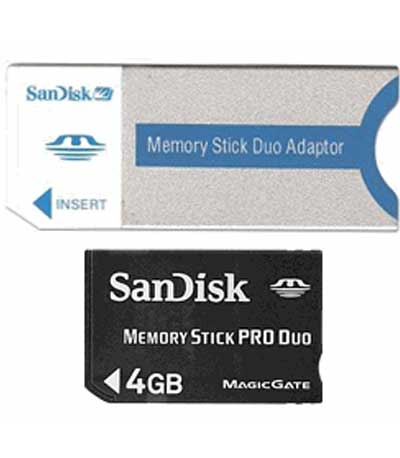 SanDisk Memory Stick Duo Adaptor 4GB PSP USED