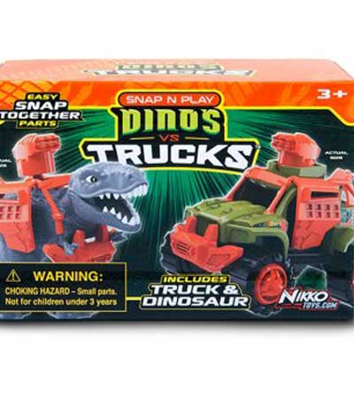 Road Rippers Snap and Play Dinos vs Trucks Γκρι Τυρανοσαυρος 36/20070