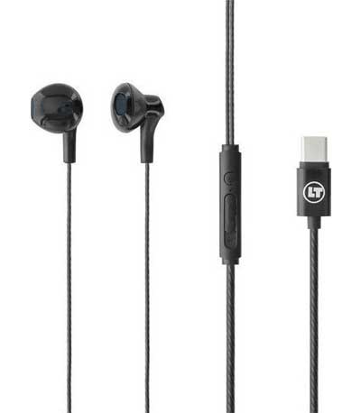 LAMTECH TYPE-C SMARTPHONE EARPHONES WITH MIC BLACK