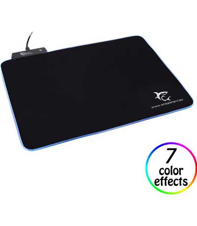 WHITE SHARK MOUSE PAD 35X25CM LED LUMINOS LARGE