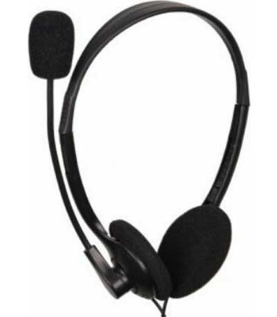 GEMBIRD STEREO HEADSET WITH VOLUME CONTROL BLACK (Με διπλο 3.5 jack)