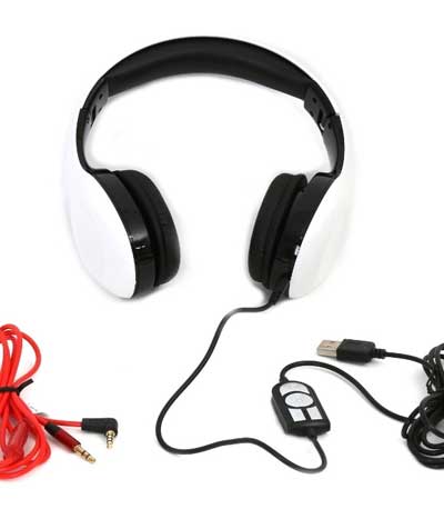 PLATINET FREESTYLE USB HEADSET WITH MIC WHITE