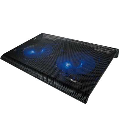 Trust Notebook Cooling Stand AZUL Μαύρο - 2 Ανεμιστήρες (20104)