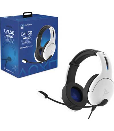 PDP LVL50 Stereo PS4/PS5 - Ενσύρματα Gaming Ακουστικά - Άσπρο (με μονο 3.5 jack)