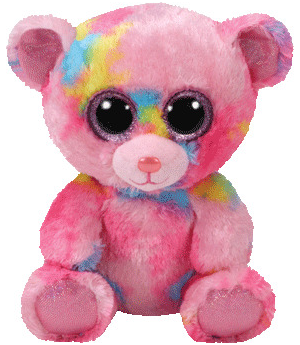 TY Beanie Boo Franky Χνουδωτο Αρκουδακι Ροζ Πολυχρωμο 15cm (1607-36899)