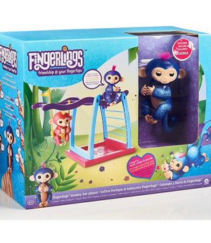 FINGERLINGS PLAYSET Παιδικη Χαρα με Κουνια - 1 GLITTER Μαιμουδακι Ναιμα