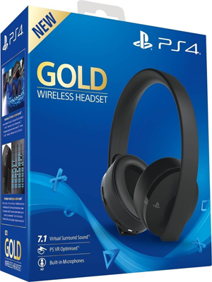 Sony Official PlayStation 4 Gold Wireless Headset - Black (ps4)