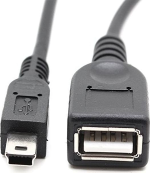 VCOM Καλώδιο USB 2.0 female σε USB Mini, 0.20m, Black