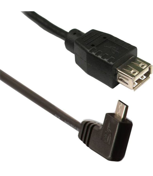 Power Tech USB 2,0V (F) σε Micro B(M) - 90o - 0.20 m
